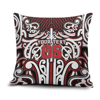 Custom Aotearoa Ngapuhi Pillow Cover Maori Tribal Pattern Mix Poutama LT05 Red - Polynesian Pride