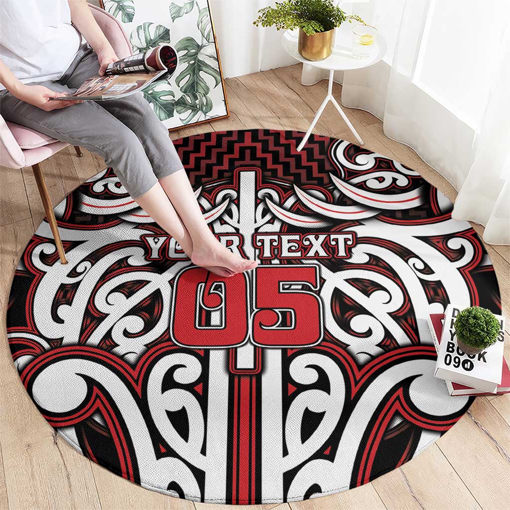 Custom Aotearoa Ngapuhi Round Carpet Maori Tribal Pattern Mix Poutama LT05 - Polynesian Pride