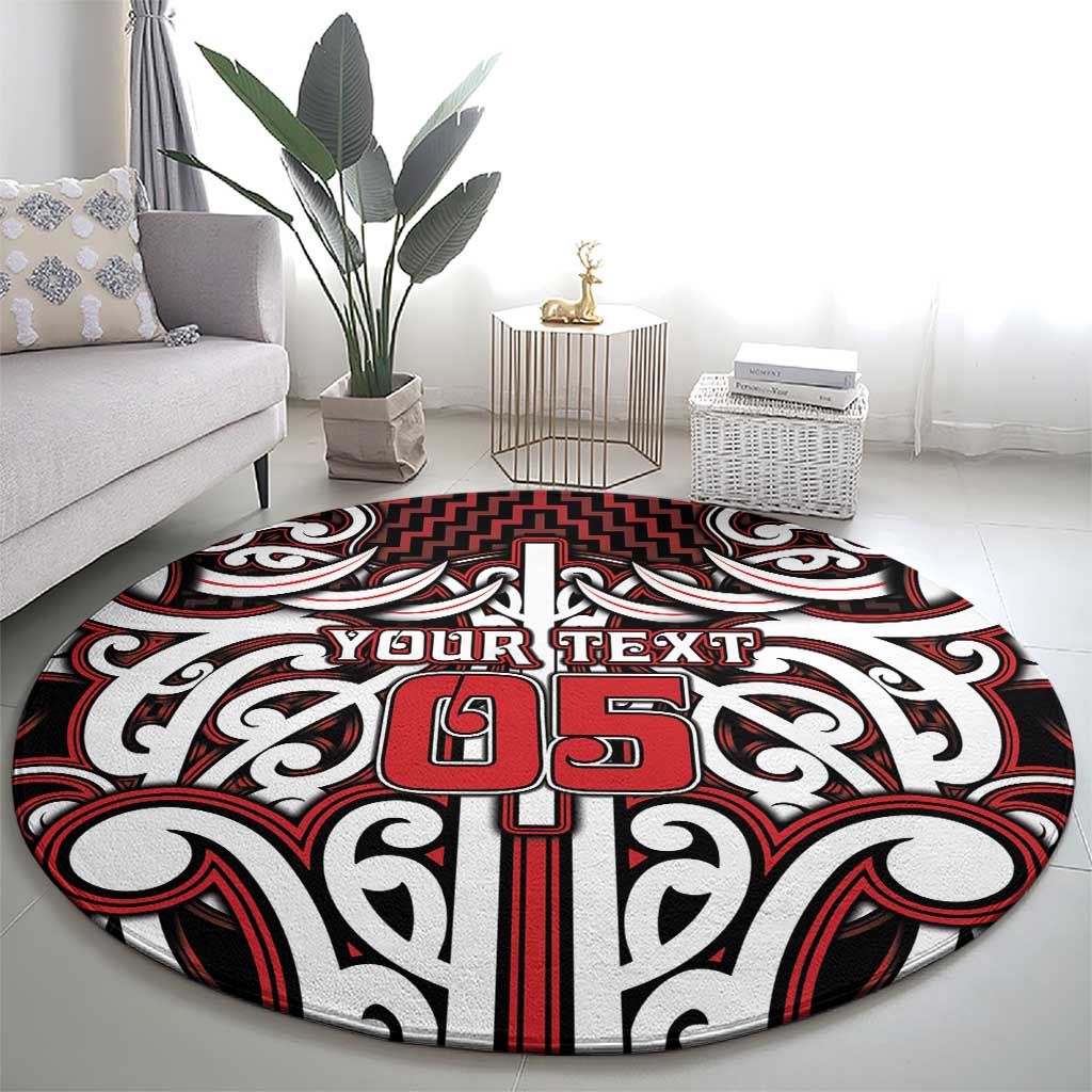Custom Aotearoa Ngapuhi Round Carpet Maori Tribal Pattern Mix Poutama LT05 - Polynesian Pride