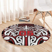 Custom Aotearoa Ngapuhi Round Carpet Maori Tribal Pattern Mix Poutama LT05 - Polynesian Pride