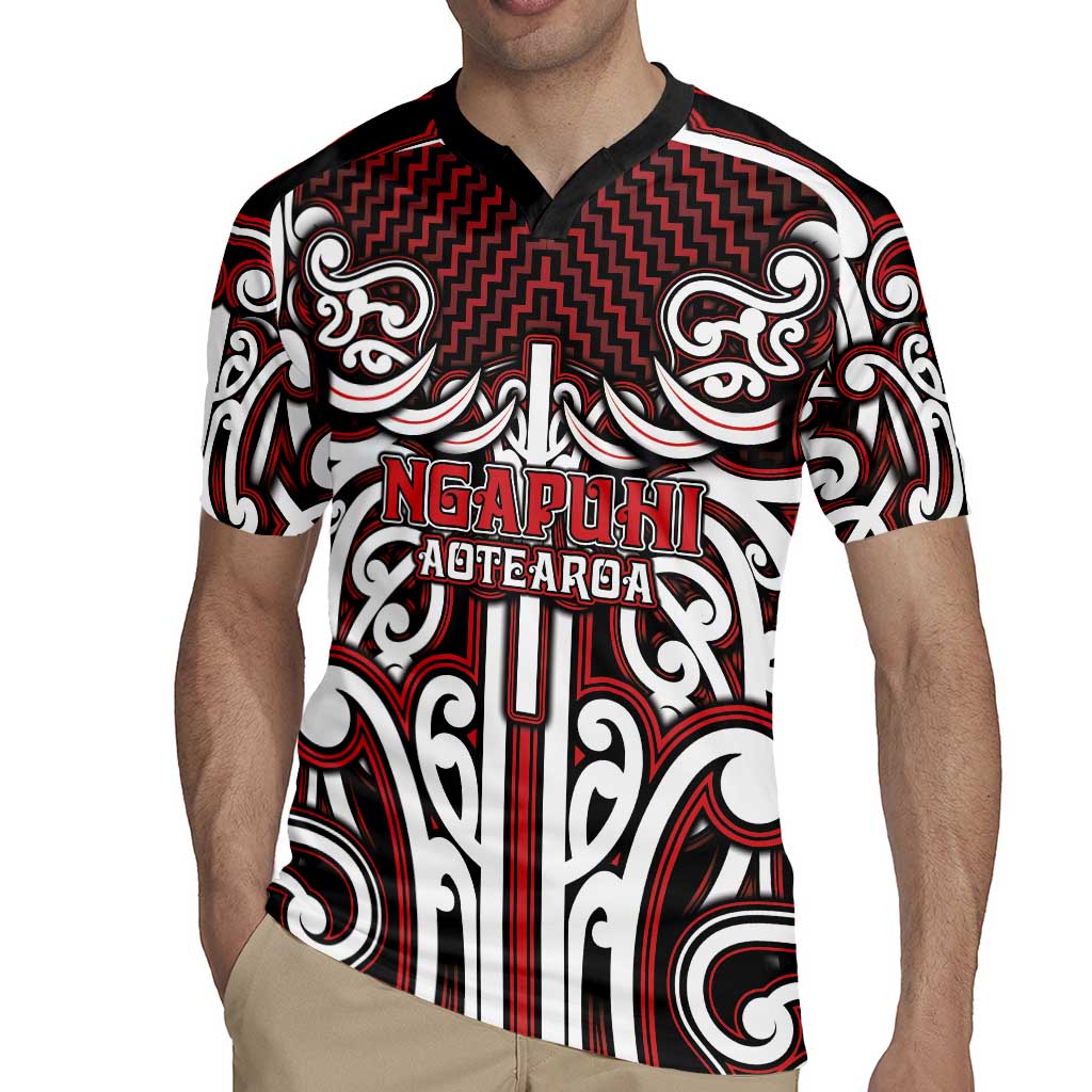 Custom Aotearoa Ngapuhi Rugby Jersey Maori Tribal Pattern Mix Poutama