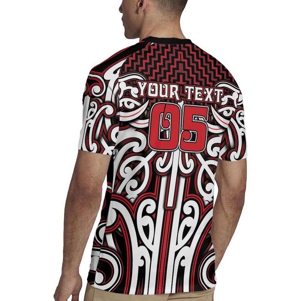 Custom Aotearoa Ngapuhi Rugby Jersey Maori Tribal Pattern Mix Poutama