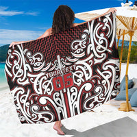 Custom Aotearoa Ngapuhi Sarong Maori Tribal Pattern Mix Poutama LT05 One Size 44 x 66 inches Red - Polynesian Pride
