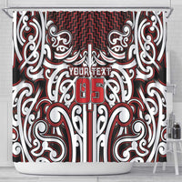 Custom Aotearoa Ngapuhi Shower Curtain Maori Tribal Pattern Mix Poutama LT05 - Polynesian Pride