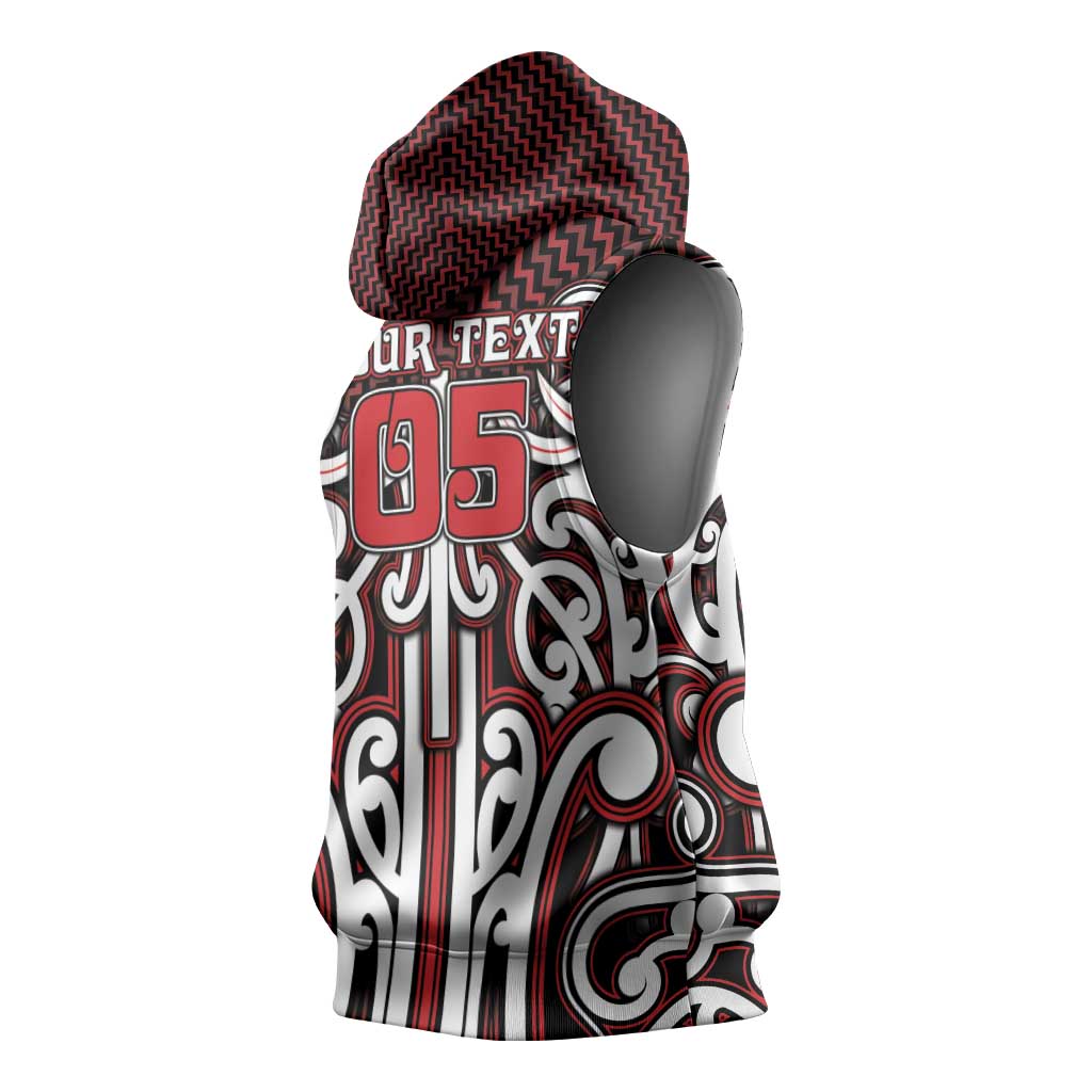 Custom Aotearoa Ngapuhi Sleeveless Hoodie Maori Tribal Pattern Mix Poutama LT05 - Polynesian Pride