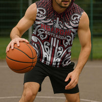 Custom Aotearoa Ngapuhi Sleeveless Hoodie Maori Tribal Pattern Mix Poutama LT05 - Polynesian Pride