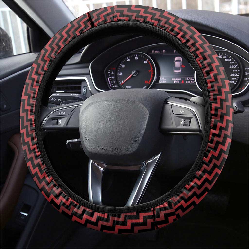 Aotearoa Ngapuhi Steering Wheel Cover Maori Tribal Pattern Mix Poutama LT05 - Polynesian Pride