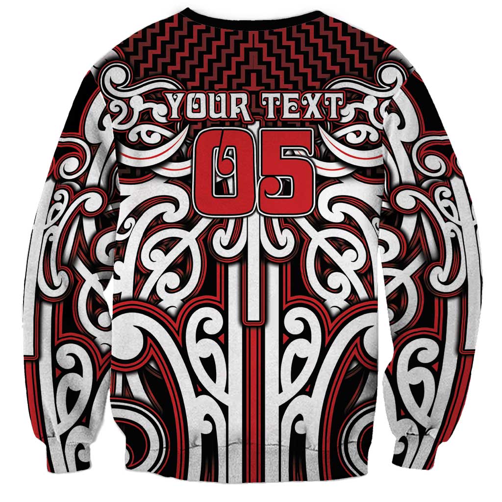 Custom Aotearoa Ngapuhi Sweatshirt Maori Tribal Pattern Mix Poutama LT05 - Polynesian Pride