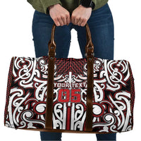 Custom Aotearoa Ngapuhi Travel Bag Maori Tribal Pattern Mix Poutama LT05 Red - Polynesian Pride