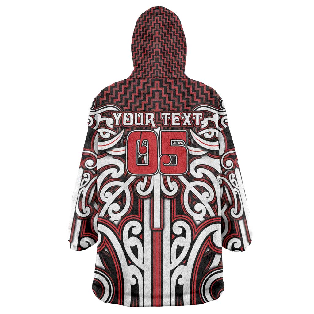 Custom Aotearoa Ngapuhi Wearable Blanket Hoodie Maori Tribal Pattern Mix Poutama LT05 - Polynesian Pride