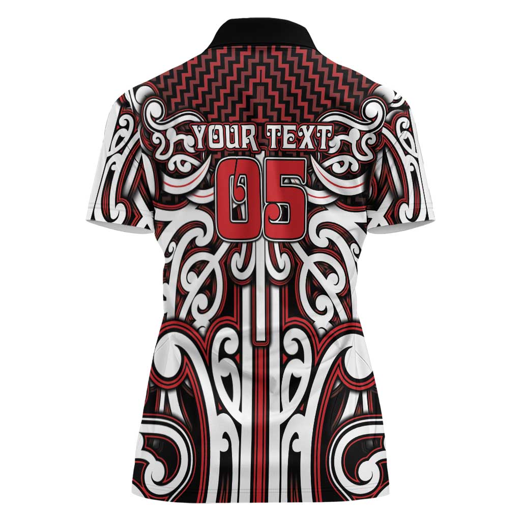 Custom Aotearoa Ngapuhi Women Polo Shirt Maori Tribal Pattern Mix Poutama LT05 - Polynesian Pride
