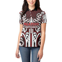 Custom Aotearoa Ngapuhi Women Polo Shirt Maori Tribal Pattern Mix Poutama LT05 - Polynesian Pride