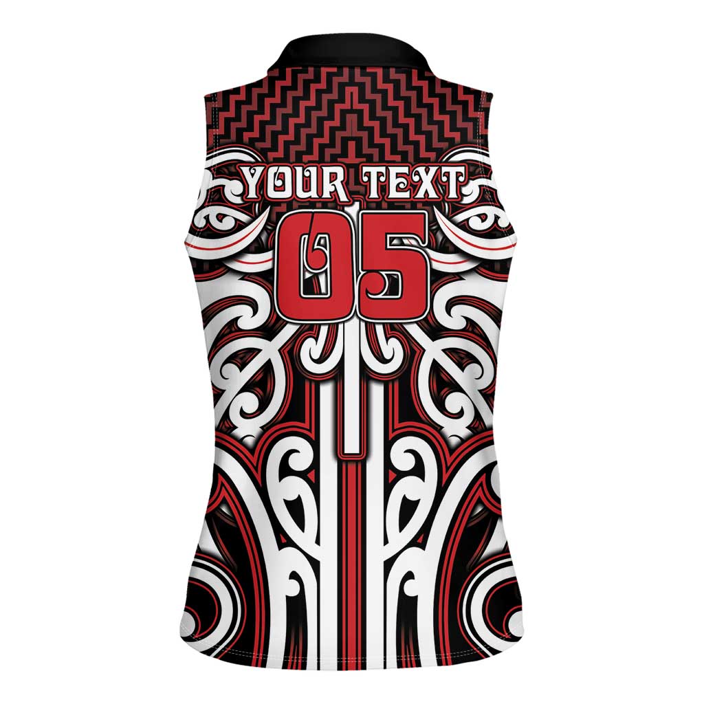 Custom Aotearoa Ngapuhi Women Sleeveless Polo Shirt Maori Tribal Pattern Mix Poutama LT05 - Polynesian Pride