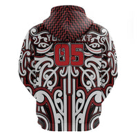 Custom Aotearoa Ngapuhi Zip Hoodie Maori Tribal Pattern Mix Poutama