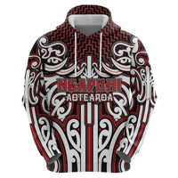 Custom Aotearoa Ngapuhi Zip Hoodie Maori Tribal Pattern Mix Poutama