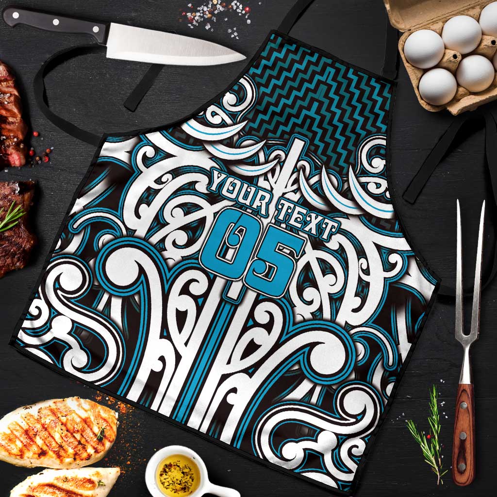 Custom Aotearoa Ngati Porou Apron Maori Tribal Pattern Mix Poutama LT05 Blue - Polynesian Pride