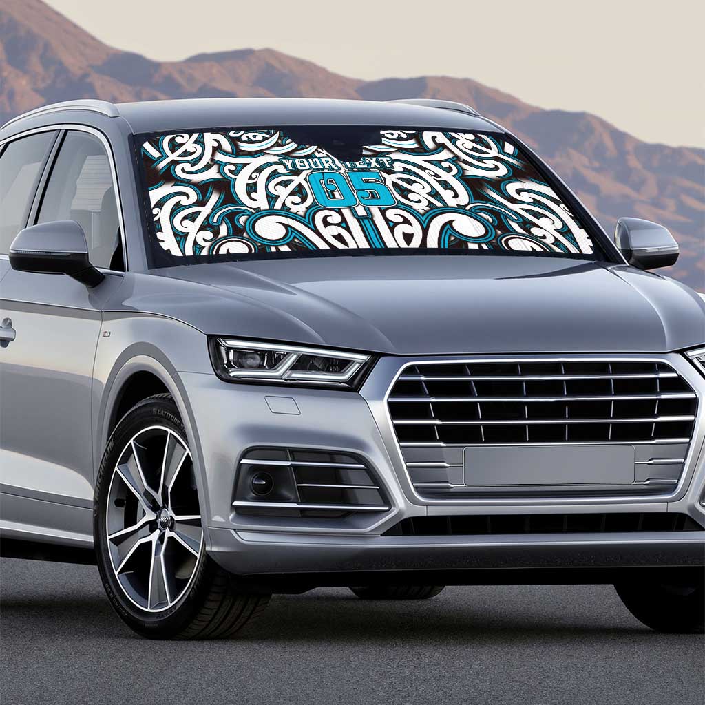 Custom Aotearoa Ngati Porou Auto Sun Shade Maori Tribal Pattern Mix Poutama LT05 - Polynesian Pride