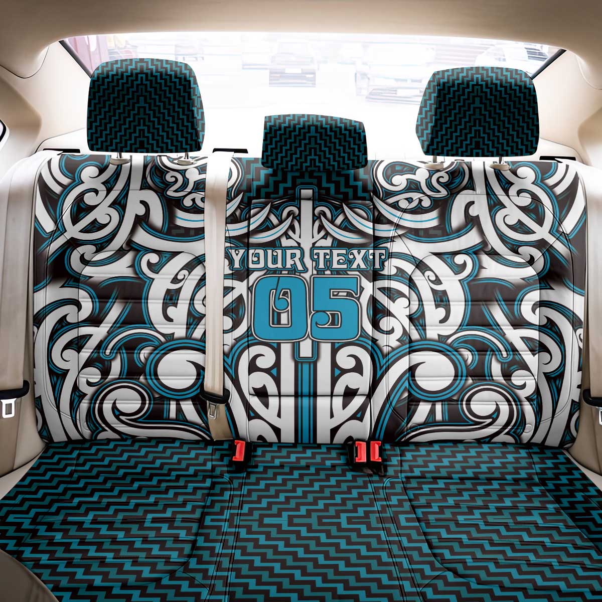 Custom Aotearoa Ngati Porou Back Car Seat Cover Maori Tribal Pattern Mix Poutama LT05 - Polynesian Pride
