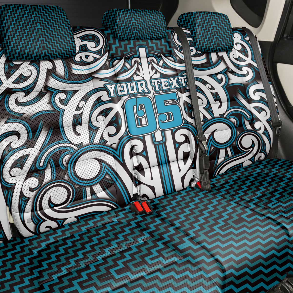 Custom Aotearoa Ngati Porou Back Car Seat Cover Maori Tribal Pattern Mix Poutama LT05 - Polynesian Pride