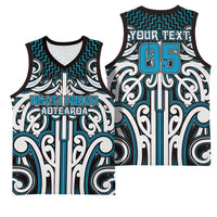 Custom Aotearoa Ngati Porou Basketball Jersey Maori Tribal Pattern Mix Poutama LT05 - Polynesian Pride