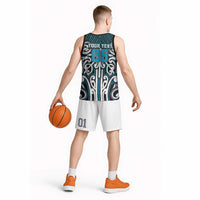 Custom Aotearoa Ngati Porou Basketball Jersey Maori Tribal Pattern Mix Poutama LT05 - Polynesian Pride