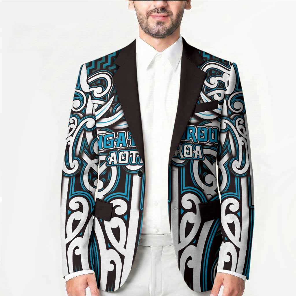 Custom Aotearoa Ngati Porou Blazer Maori Tribal Pattern Mix Poutama LT05 - Polynesian Pride