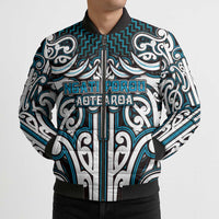 Custom Aotearoa Ngati Porou Bomber Puffer Jacket Maori Tribal Pattern Mix Poutama LT05 - Polynesian Pride