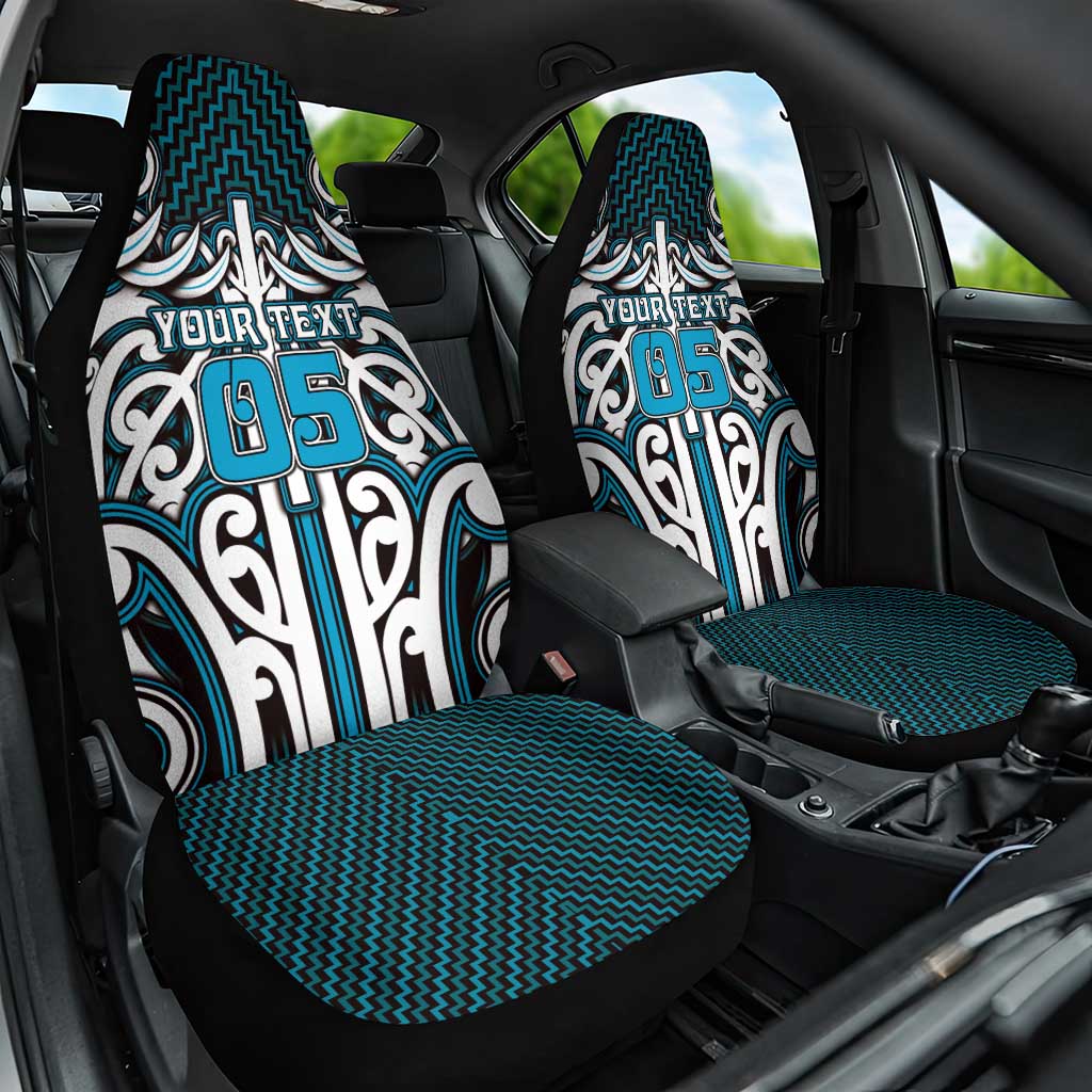Custom Aotearoa Ngati Porou Car Seat Cover Maori Tribal Pattern Mix Poutama LT05 One Size Blue - Polynesian Pride