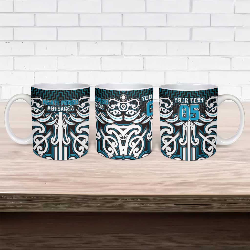 Custom Aotearoa Ngati Porou Ceramic Mug Maori Tribal Pattern Mix Poutama LT05 - Polynesian Pride