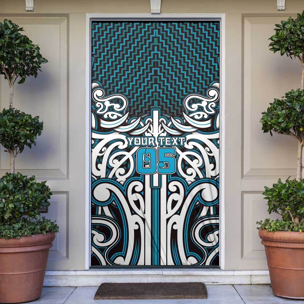 Custom Aotearoa Ngati Porou Door Cover Maori Tribal Pattern Mix Poutama
