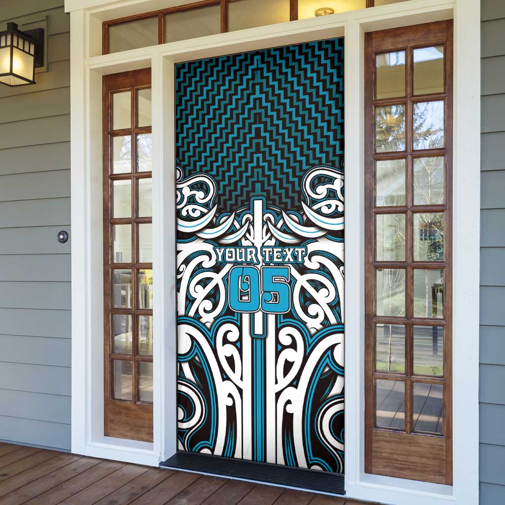 Custom Aotearoa Ngati Porou Door Cover Maori Tribal Pattern Mix Poutama LT05 - Polynesian Pride