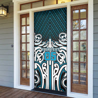 Custom Aotearoa Ngati Porou Door Cover Maori Tribal Pattern Mix Poutama LT05 - Polynesian Pride