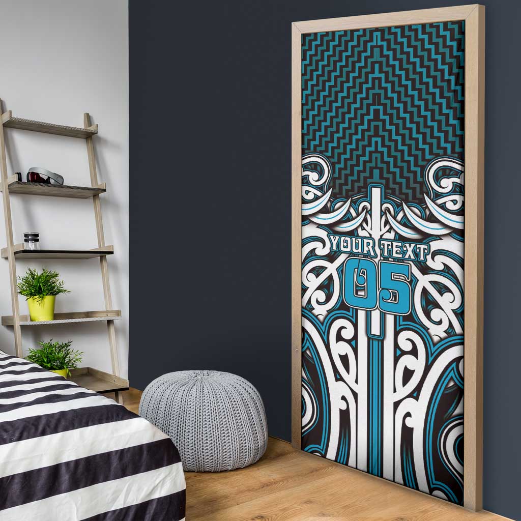 Custom Aotearoa Ngati Porou Door Cover Maori Tribal Pattern Mix Poutama LT05 - Polynesian Pride