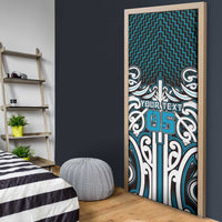 Custom Aotearoa Ngati Porou Door Cover Maori Tribal Pattern Mix Poutama LT05 - Polynesian Pride