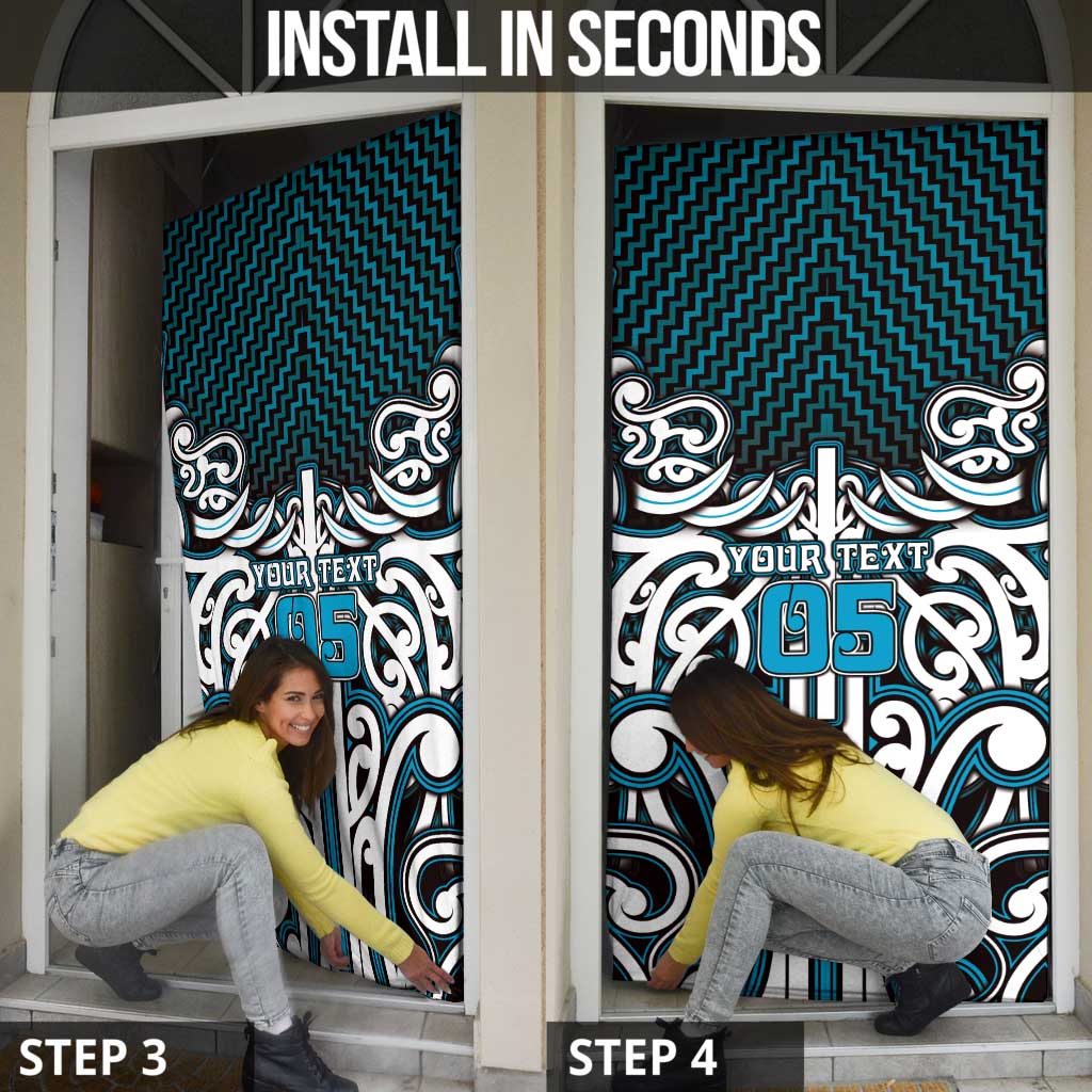 Custom Aotearoa Ngati Porou Door Cover Maori Tribal Pattern Mix Poutama LT05 - Polynesian Pride