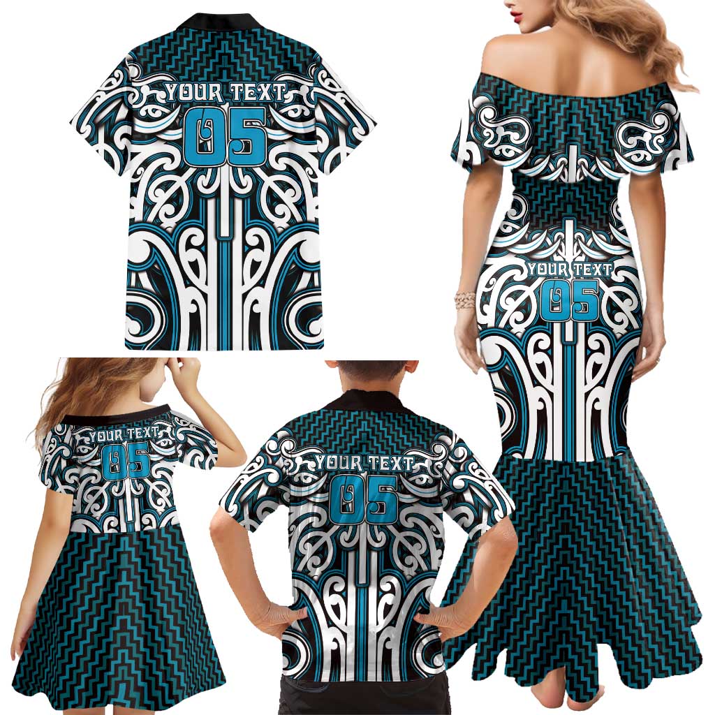 Custom Aotearoa Ngati Porou Family Matching Mermaid Dress and Hawaiian Shirt Maori Tribal Pattern Mix Poutama