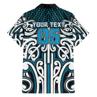 Custom Aotearoa Ngati Porou Family Matching Off The Shoulder Long Sleeve Dress and Hawaiian Shirt Maori Tribal Pattern Mix Poutama