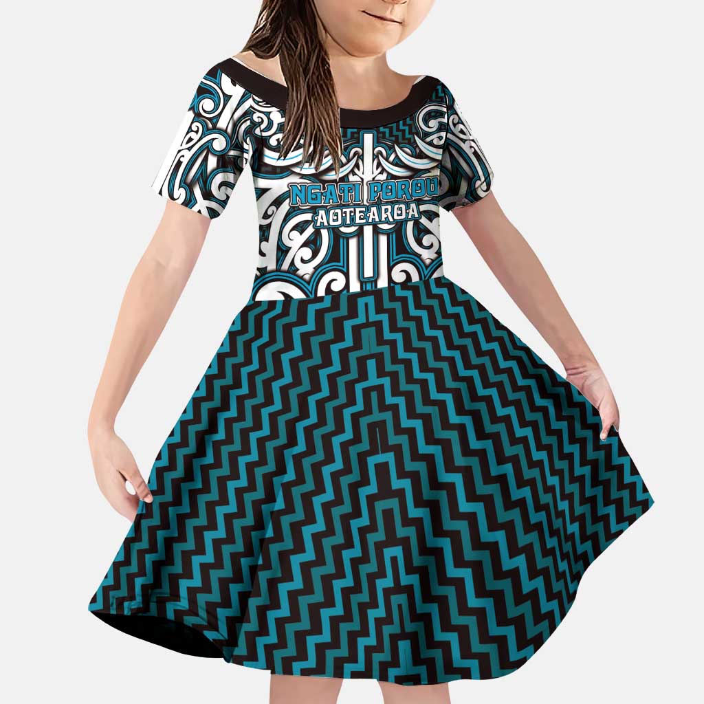 Custom Aotearoa Ngati Porou Family Matching Short Sleeve Bodycon Dress and Hawaiian Shirt Maori Tribal Pattern Mix Poutama