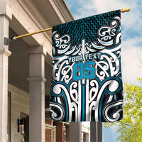 Custom Aotearoa Ngati Porou Garden Flag Maori Tribal Pattern Mix Poutama LT05 House Flag Blue - Polynesian Pride
