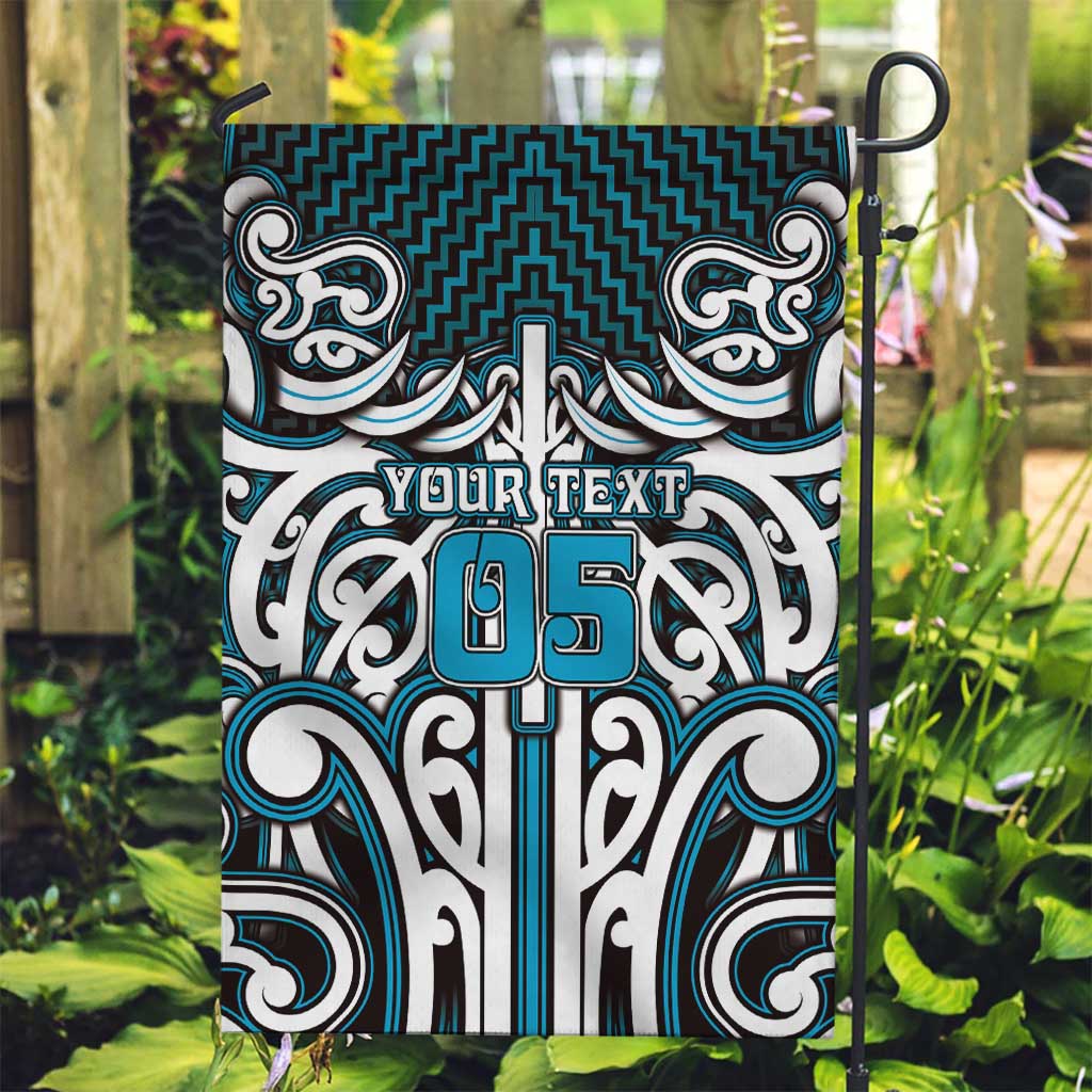 Custom Aotearoa Ngati Porou Garden Flag Maori Tribal Pattern Mix Poutama LT05 Garden Flag Blue - Polynesian Pride