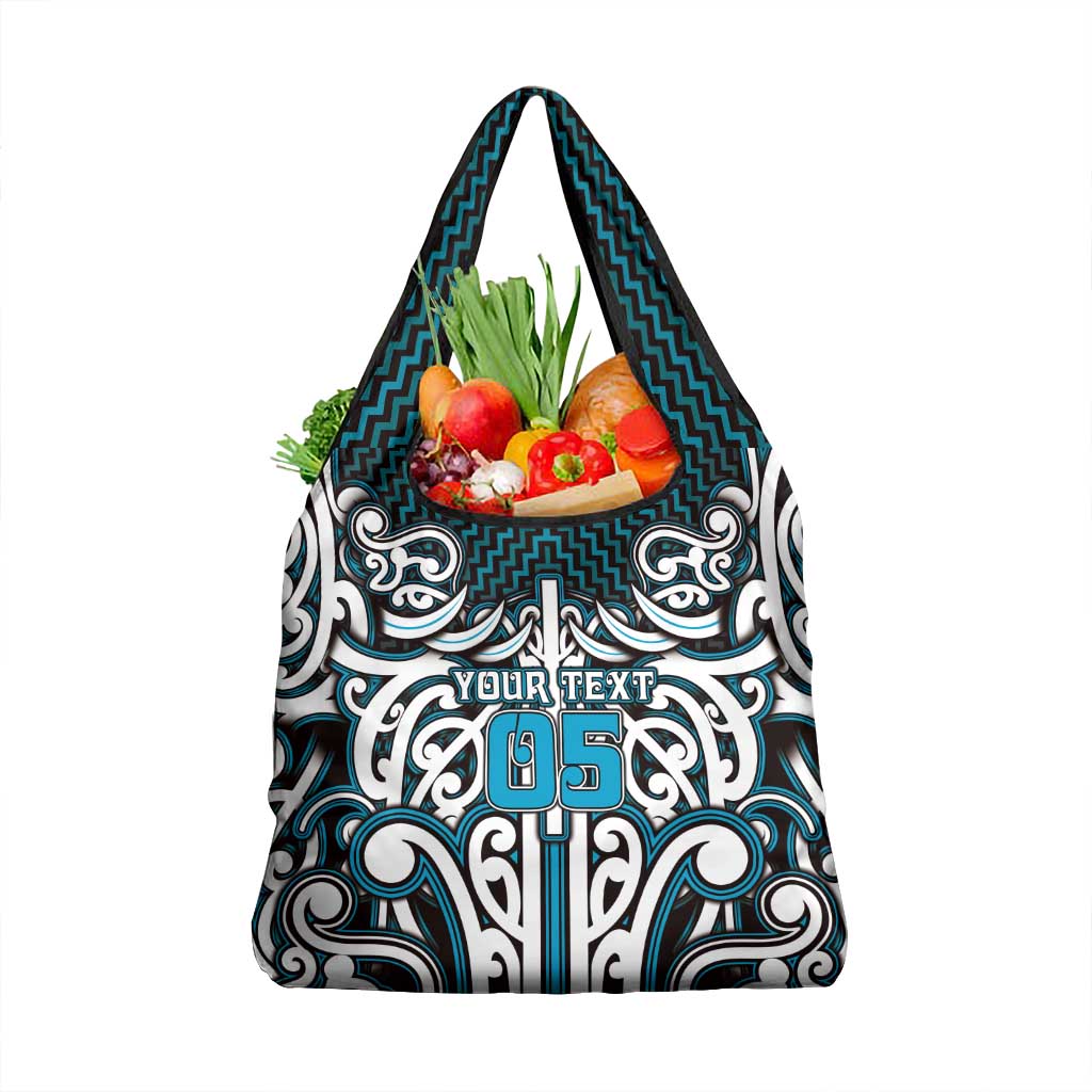 Custom Aotearoa Ngati Porou Grocery Bag Maori Tribal Pattern Mix Poutama LT05 1-pack One Size Blue - Polynesian Pride