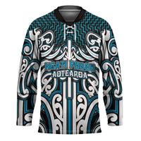 Custom Aotearoa Ngati Porou Hockey Jersey Maori Tribal Pattern Mix Poutama LT05 Unisex Blue - Polynesian Pride
