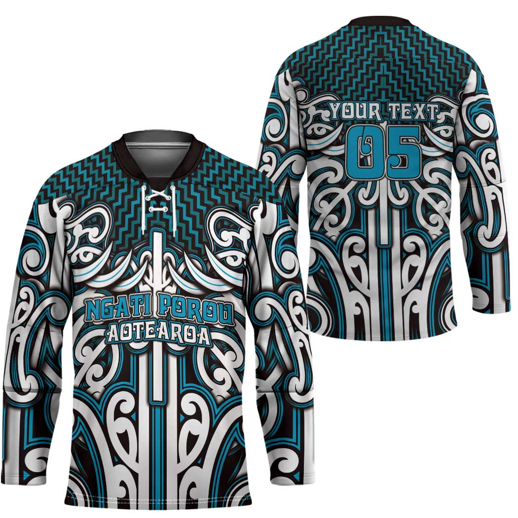 Custom Aotearoa Ngati Porou Hockey Jersey Maori Tribal Pattern Mix Poutama LT05 - Polynesian Pride