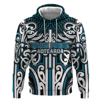 Custom Aotearoa Ngati Porou Hoodie Maori Tribal Pattern Mix Poutama LT05 Pullover Hoodie Blue - Polynesian Pride