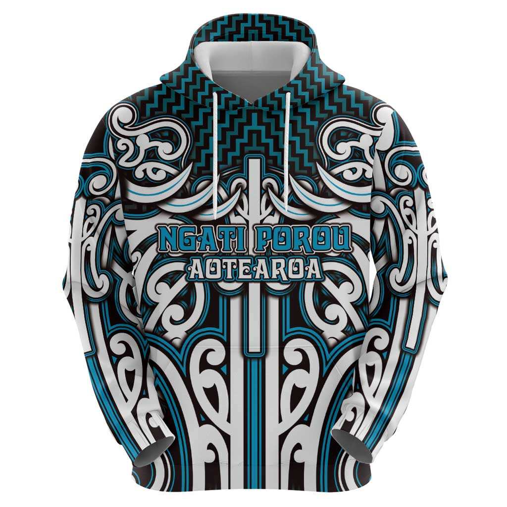 Custom Aotearoa Ngati Porou Hoodie Maori Tribal Pattern Mix Poutama LT05 - Polynesian Pride