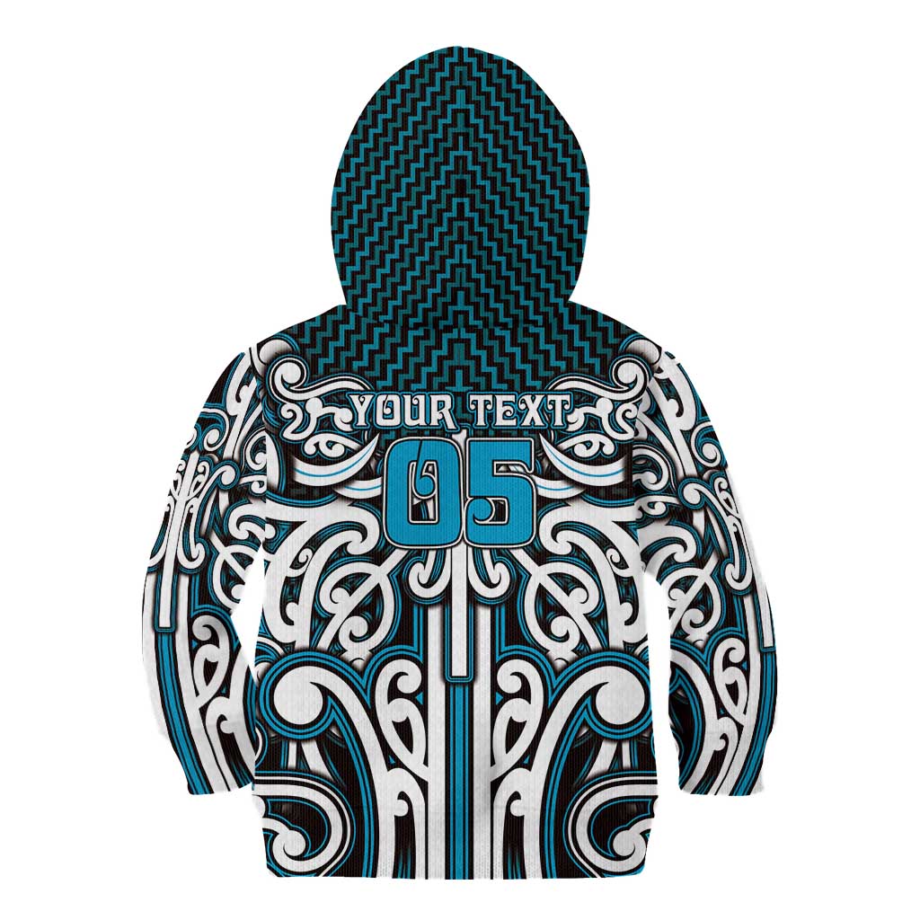 Custom Aotearoa Ngati Porou Kid Hoodie Maori Tribal Pattern Mix Poutama LT05 - Polynesian Pride