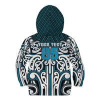 Custom Aotearoa Ngati Porou Kid Hoodie Maori Tribal Pattern Mix Poutama LT05 - Polynesian Pride