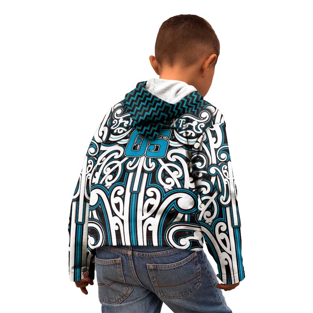 Custom Aotearoa Ngati Porou Kid Hoodie Maori Tribal Pattern Mix Poutama LT05 - Polynesian Pride