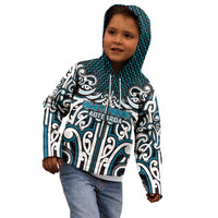 Custom Aotearoa Ngati Porou Kid Hoodie Maori Tribal Pattern Mix Poutama LT05 - Polynesian Pride