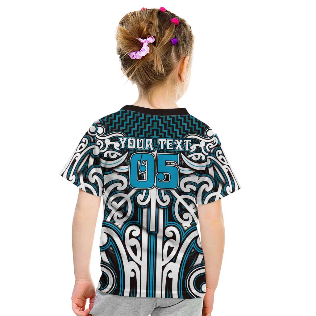 Custom Aotearoa Ngati Porou Kid T Shirt Maori Tribal Pattern Mix Poutama LT05 - Polynesian Pride